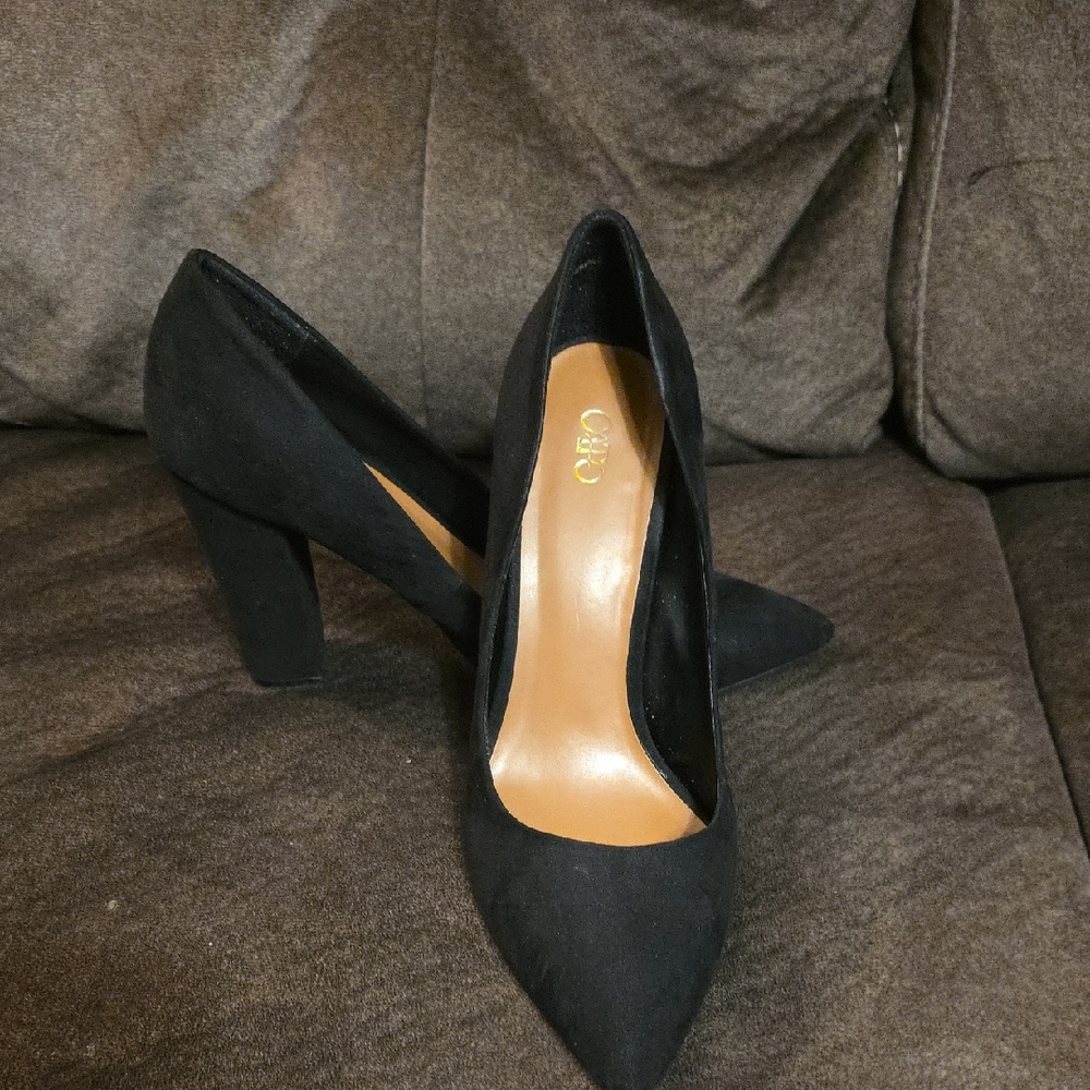 Cato Black Suede Women's Heels